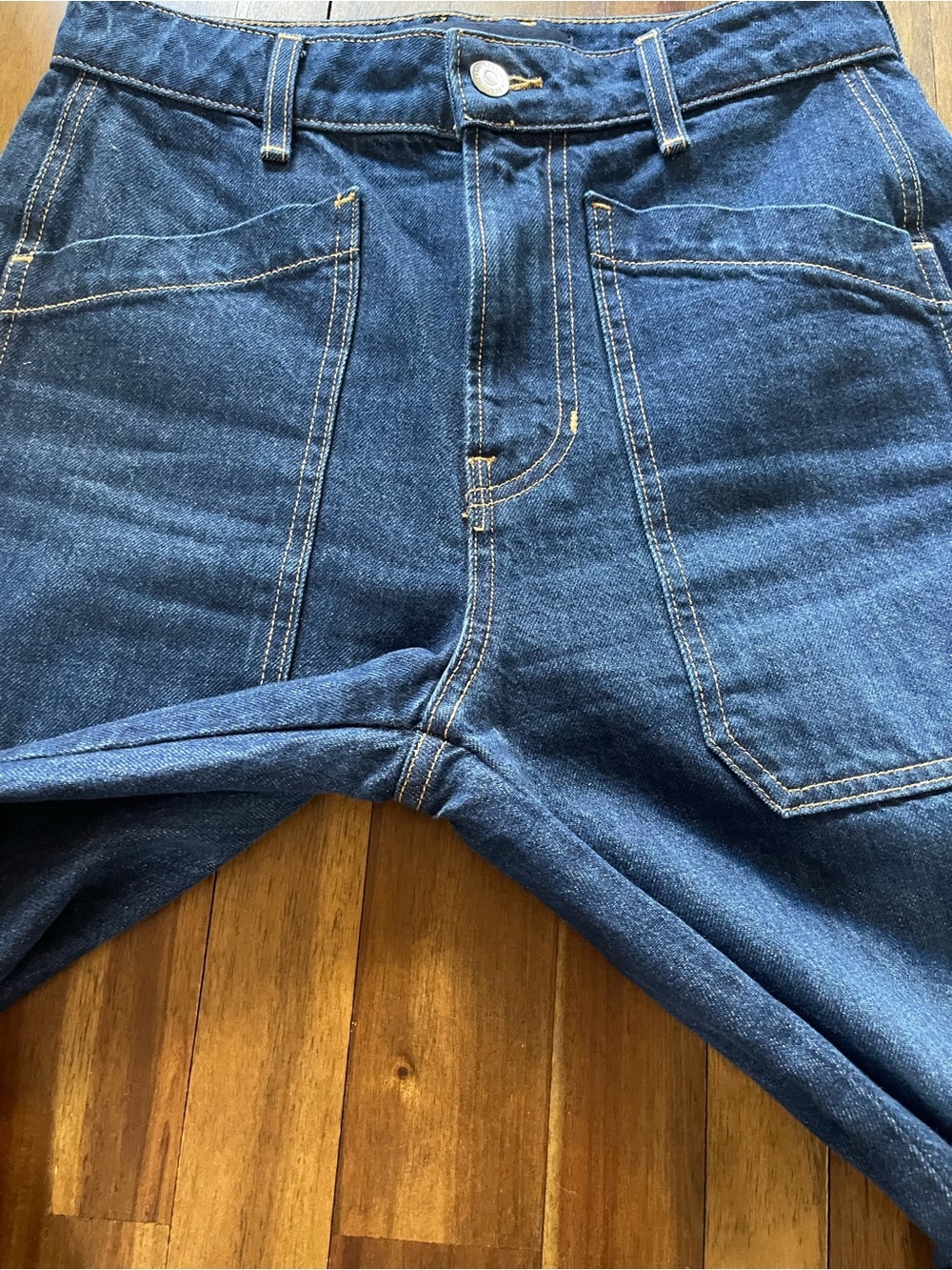 Veronica Beard Dylan High Rise Straight Leg Jean Full Length Wide Cuff hem - Picture 10 of 16